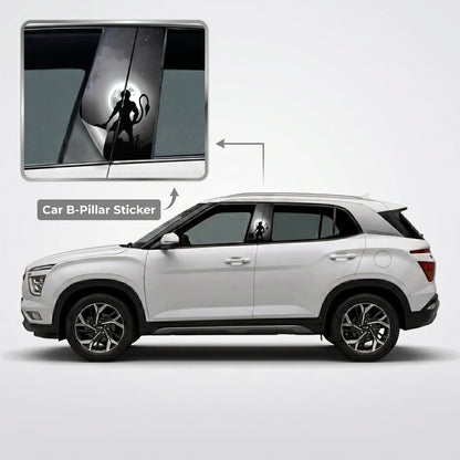 Moonlit Hanuman Silhouette Car B-Pillar Wrap on Hyundai Creta