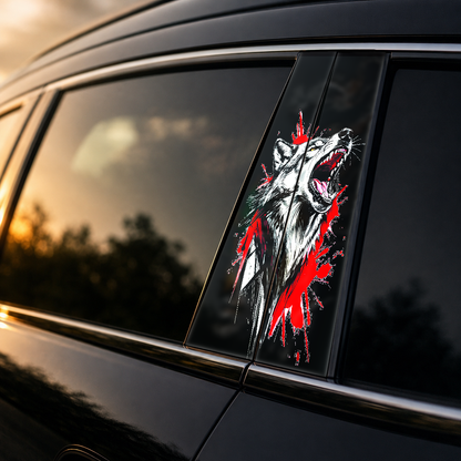 Golden hour on-car B-pillar wrap mockup