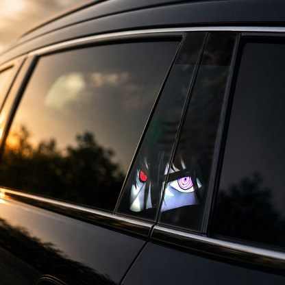 Golden hour on-car B-pillar wrap mockup