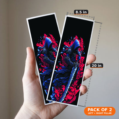 Stickerogy Car B-Pillar Wrap - Pack of 2 (Left + Right), size 8.5 x 20 in per piece
