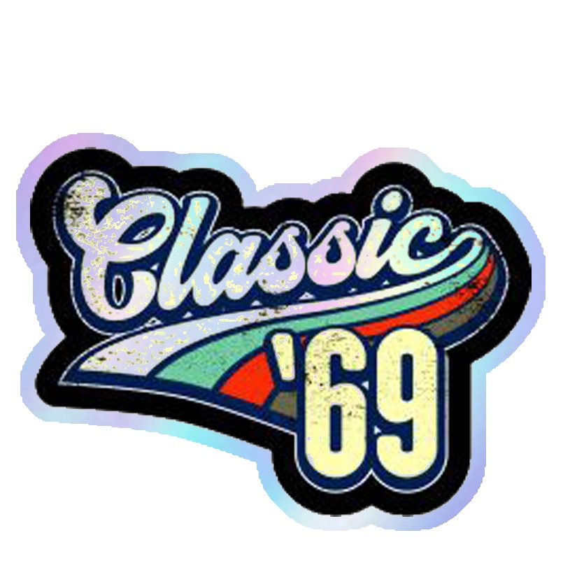 Classic 69 Retro Holographic Stickers