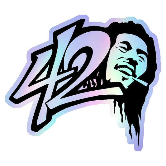 420 Bob Marley Holographic Stickers
