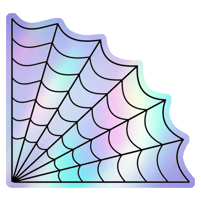 Corner Spiderweb Holographic Stickers