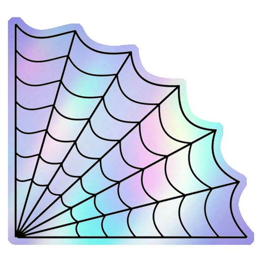 Corner Spiderweb Holographic Stickers