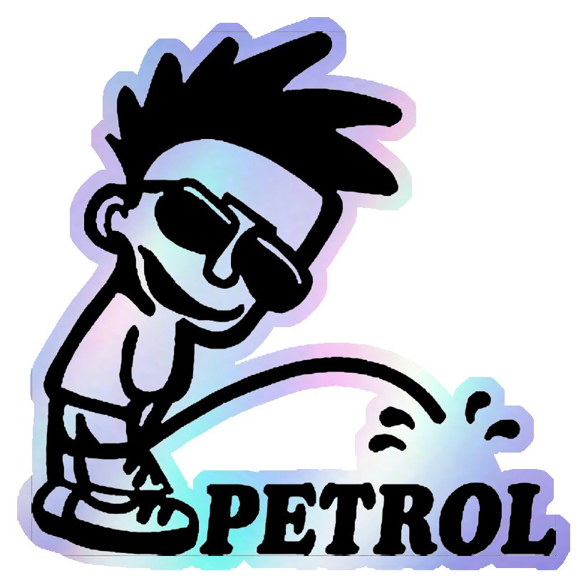 Petrol Pee Boy Holographic Stickers