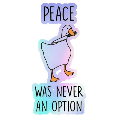 Goose With Knife Meme Holographic Stickers