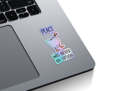Goose With Knife Meme Holographic Stickers