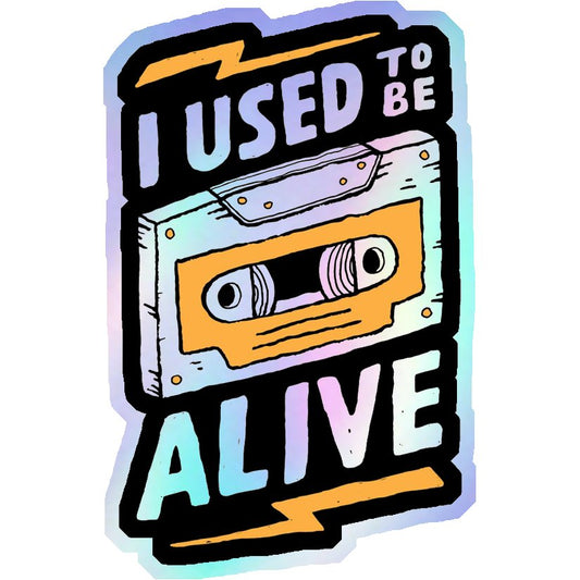 Cassette Used To Be Alive Holographic Stickers