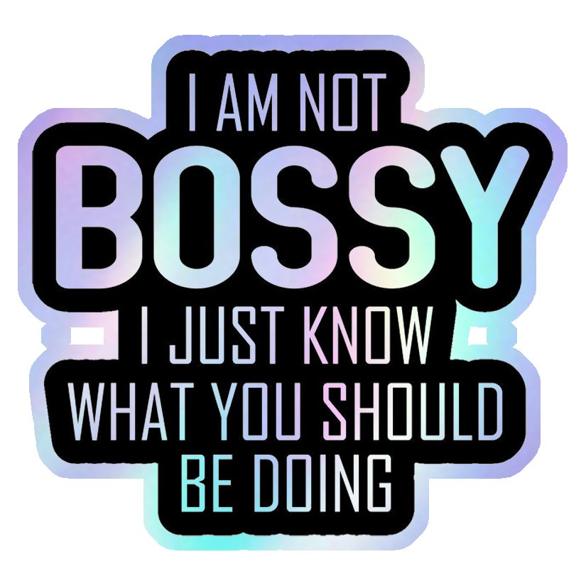 Not Bossy Humour Holographic Stickers | Holographic Sticker ...