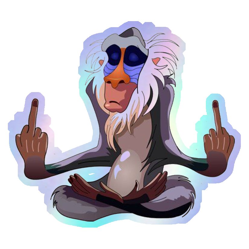 Rafiki Flip Off Holographic Stickers