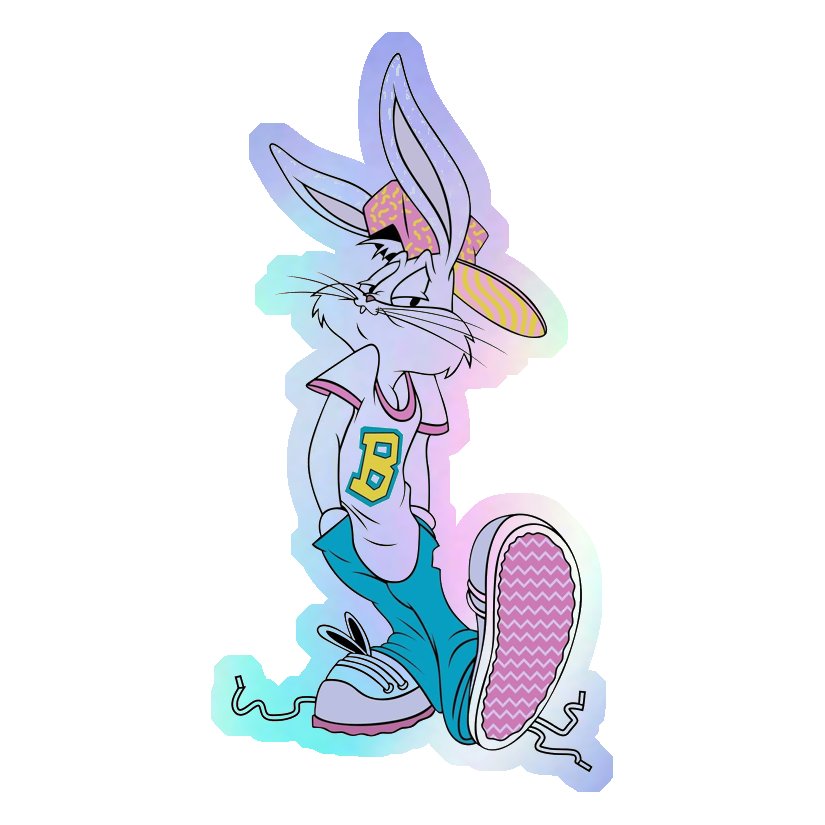 Bugs Bunny Street Style Holographic Stickers
