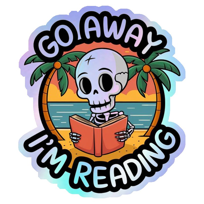 Go Away Reading Skeleton Holographic Stickers