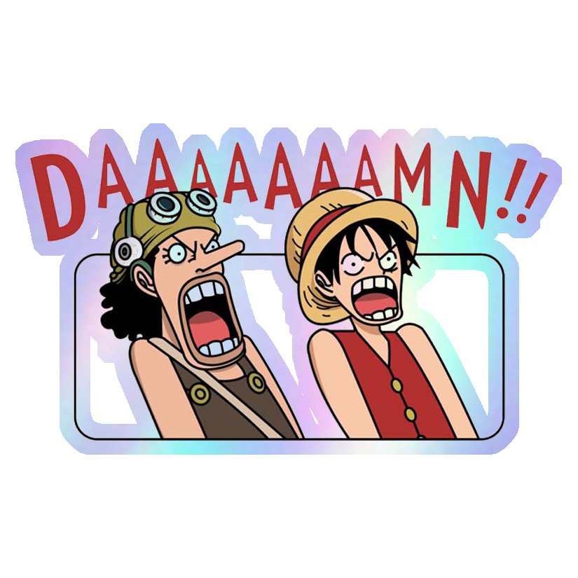 One Piece Damn Holographic Stickers