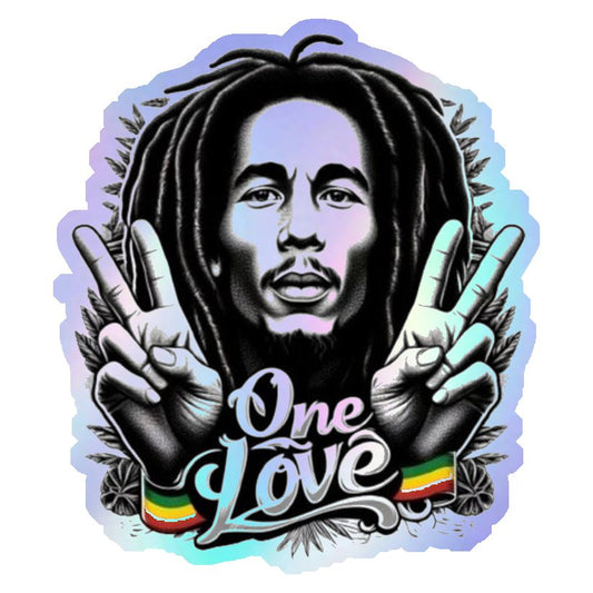 Bob Marley One Love Holographic Stickers
