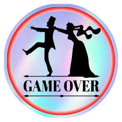 Game Over Wedding Holographic Stickers