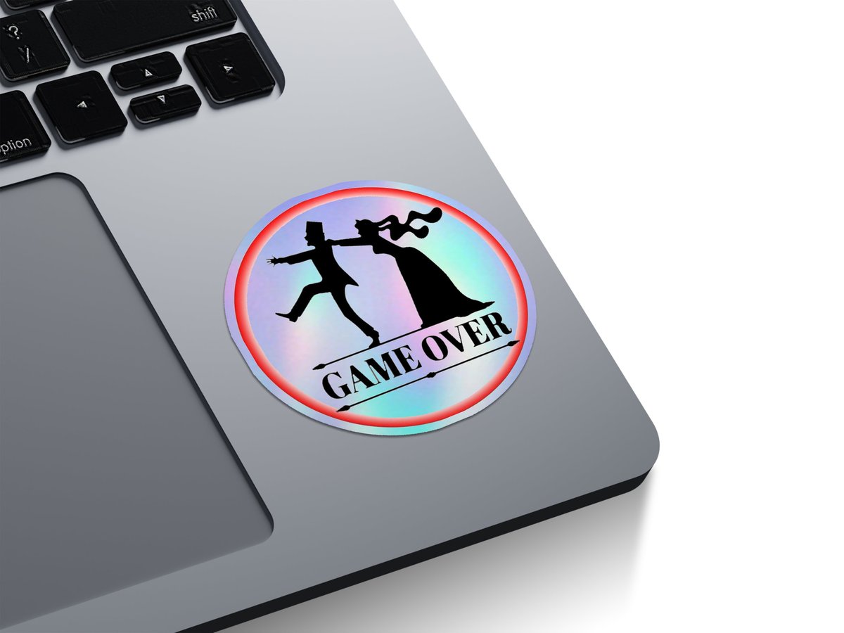 Game Over Wedding Holographic Stickers