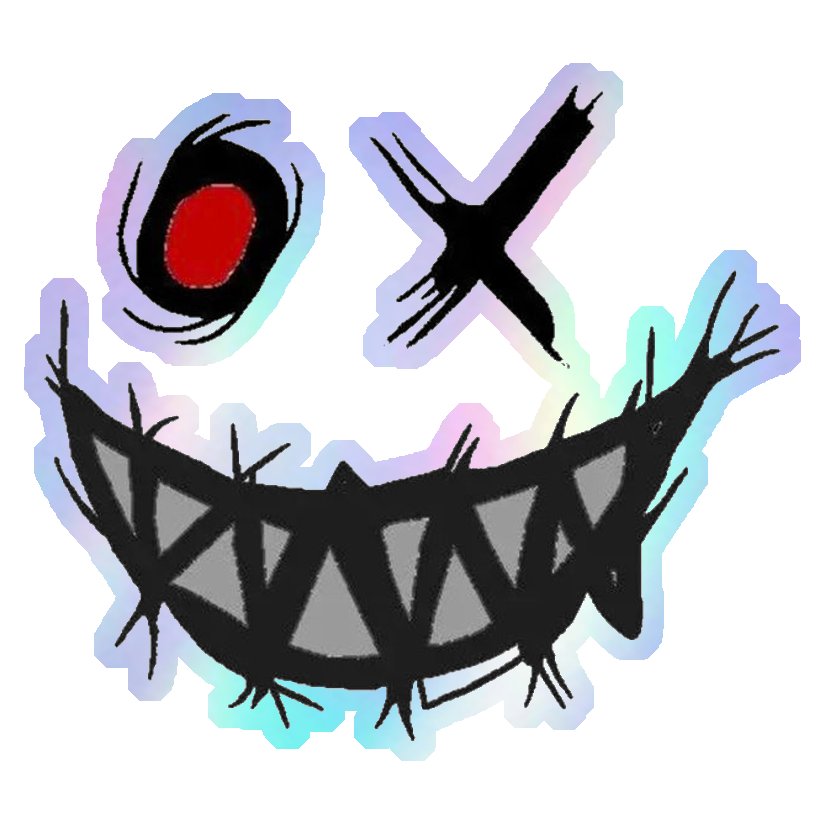 Creepy Smile Holographic Stickers