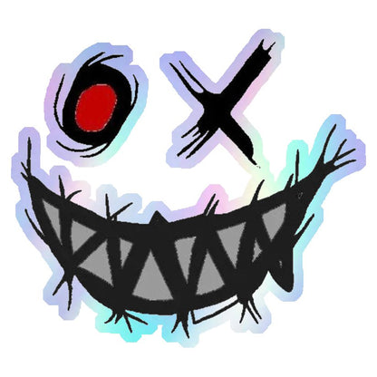 Creepy Smile Holographic Stickers