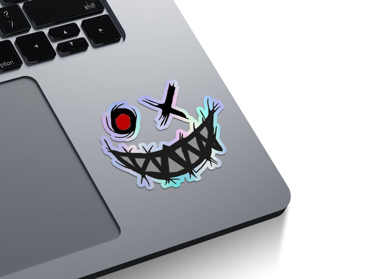 Creepy Smile Holographic Stickers