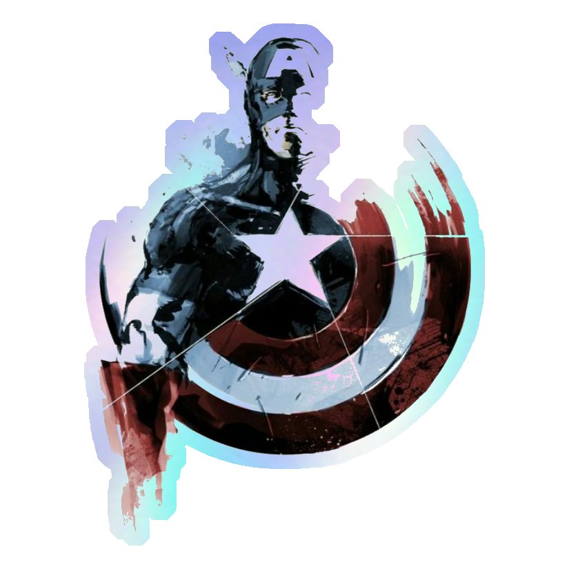 Captain America Abstract Art Holographic Stickers
