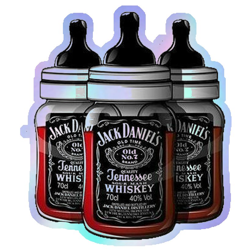 Jack Daniels Baby Bottle Holographic Stickers
