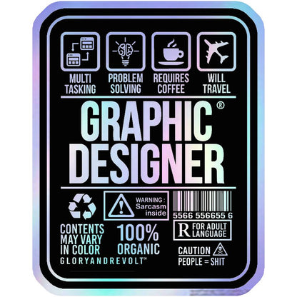 Graphic Designer Label Holographic Stickers