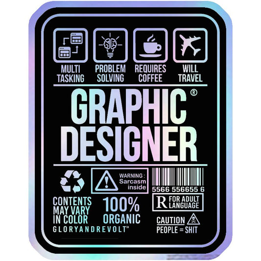 Graphic Designer Label Holographic Stickers