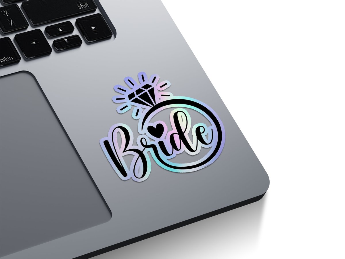 Bride Diamond Ring Holographic Stickers