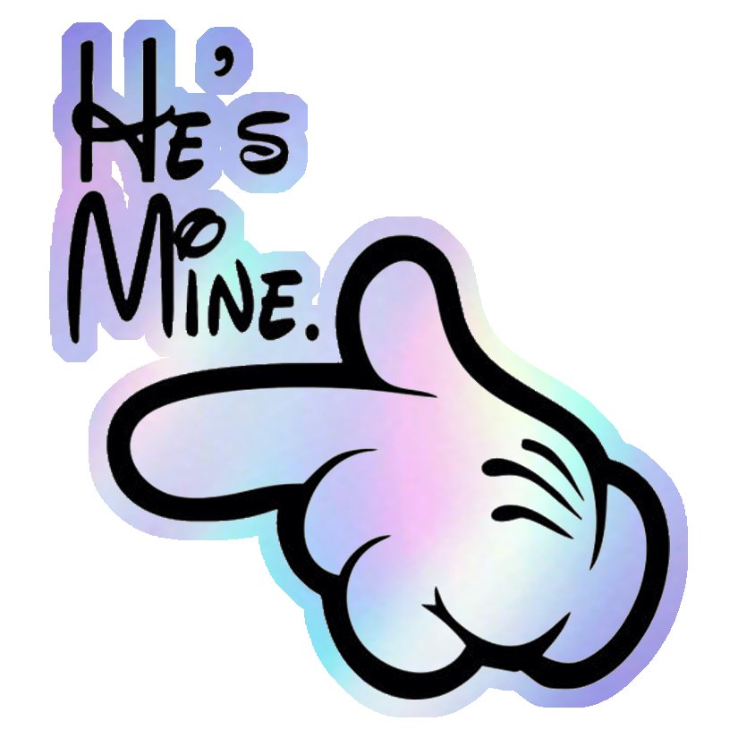 He's Mine Mickey Hand Holographic Stickers