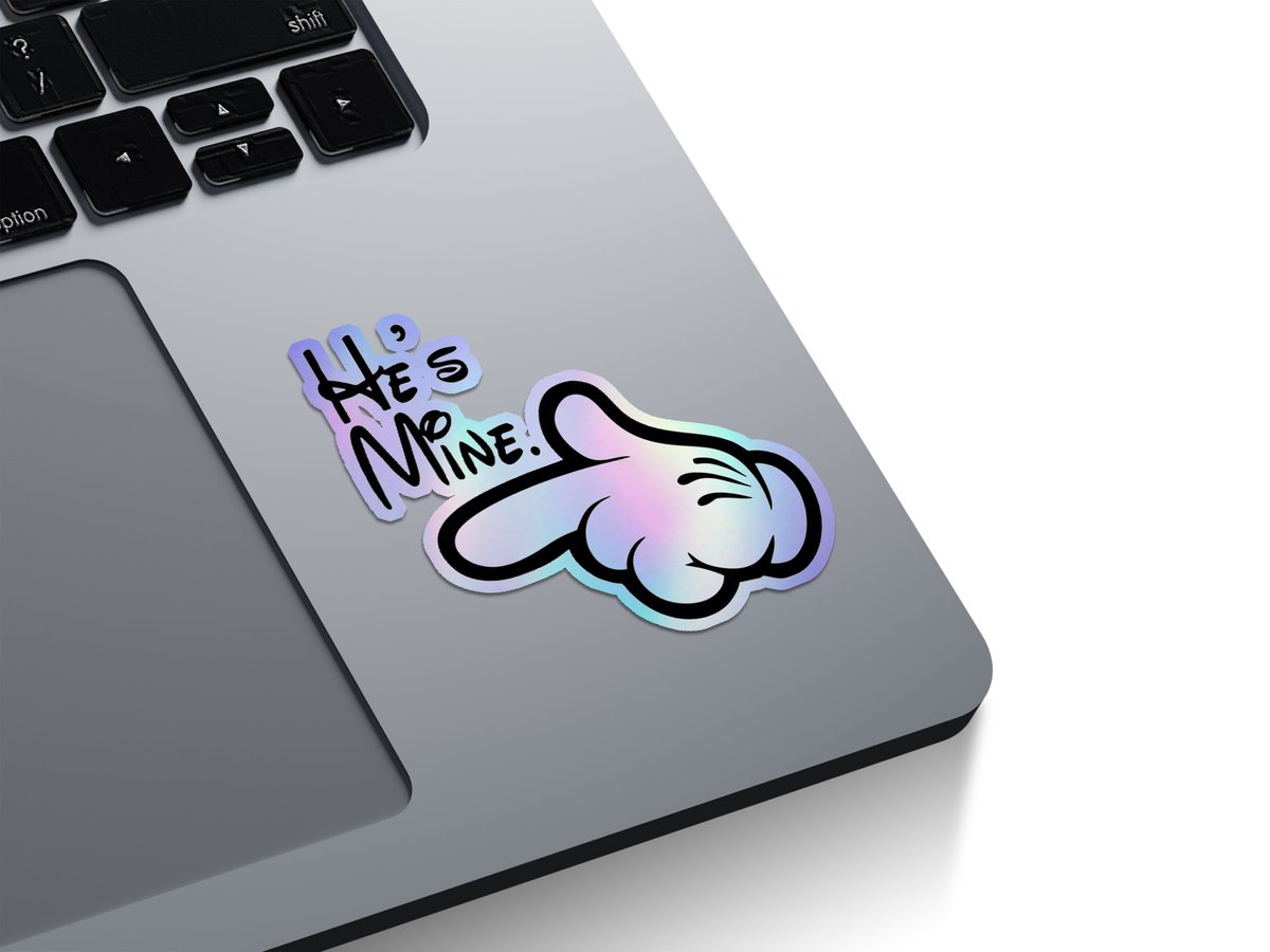He's Mine Mickey Hand Holographic Stickers