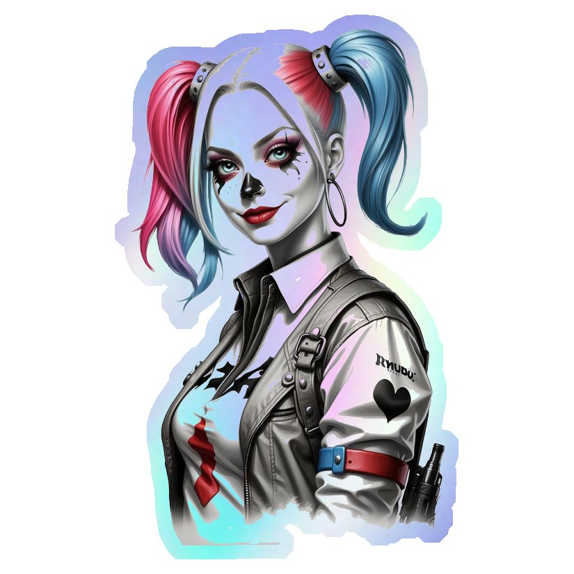 Harley Quinn Graffiti Holographic Stickers