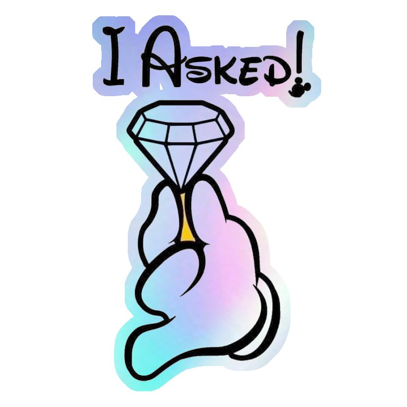 I Asked! Mickey Hand Holographic Stickers