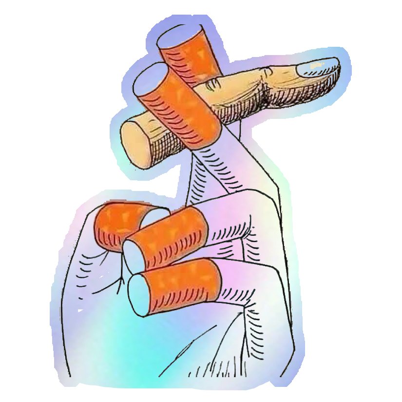 Cigarette Fingers Holographic Stickers
