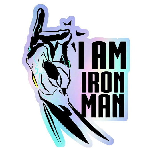 I Am Iron Man Snap Holographic Stickers