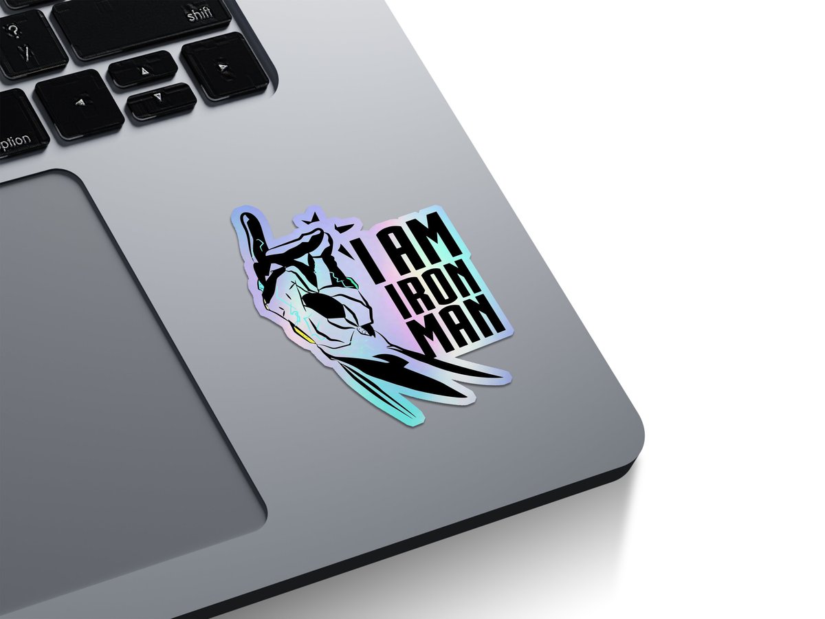 I Am Iron Man Snap Holographic Stickers