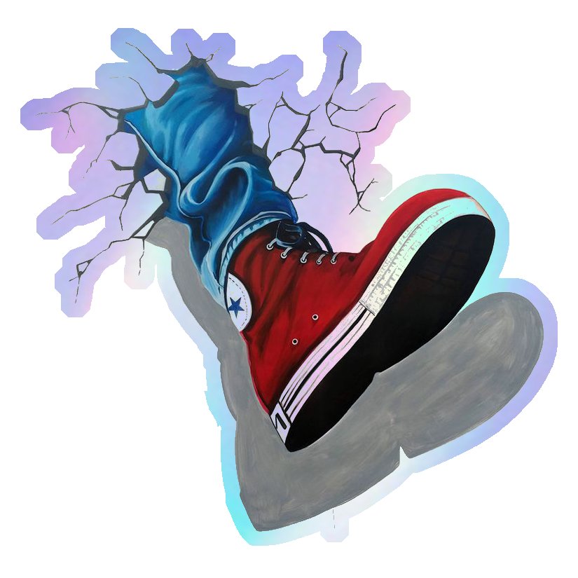 Converse Breaking Through Wall Holographic Stickers