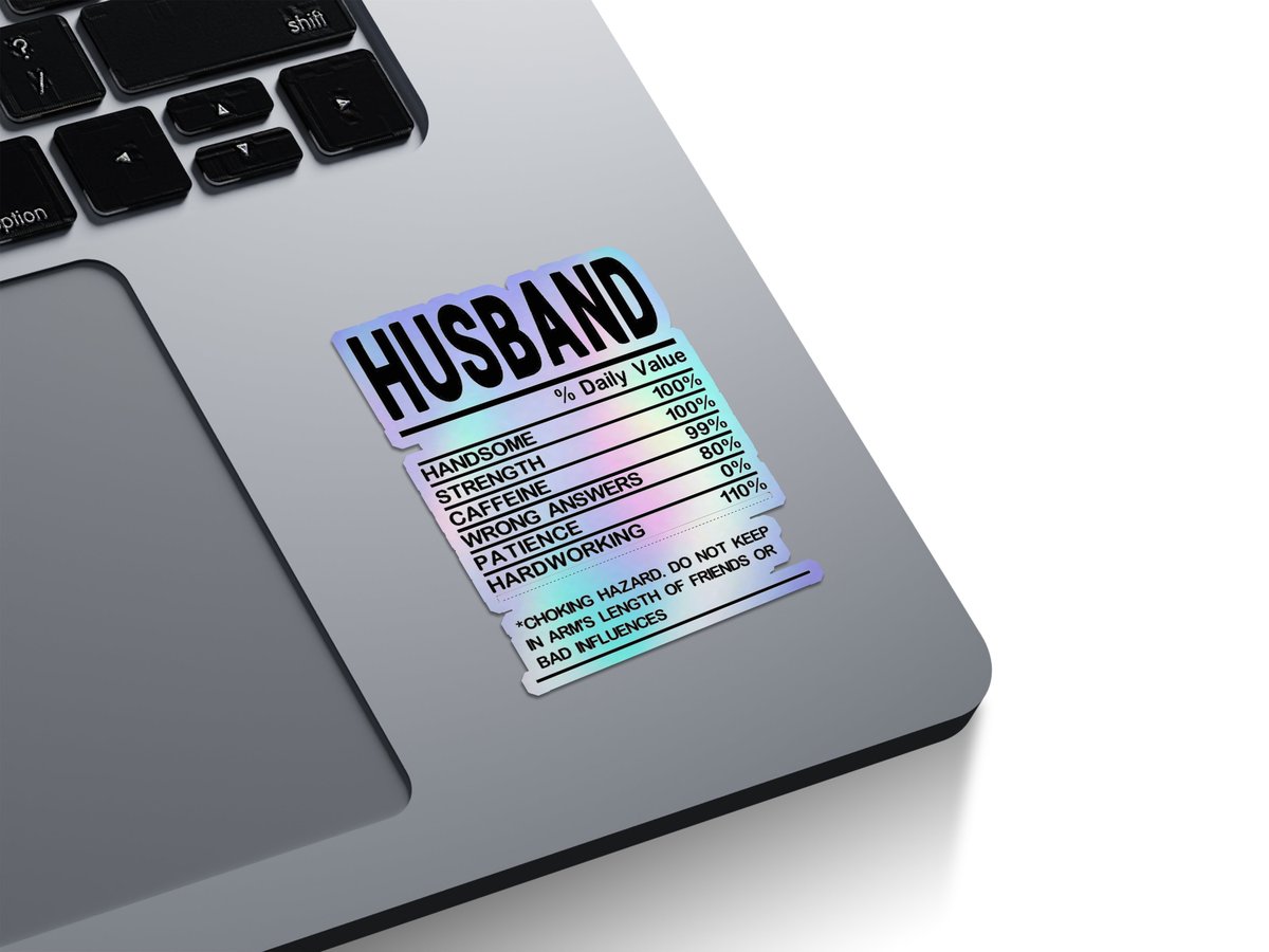 Husband Nutrition Facts Holographic Stickers