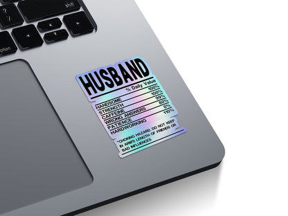Husband Nutrition Facts Holographic Stickers