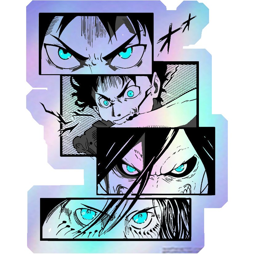 Eren Yeager Titan Forms Holographic Stickers