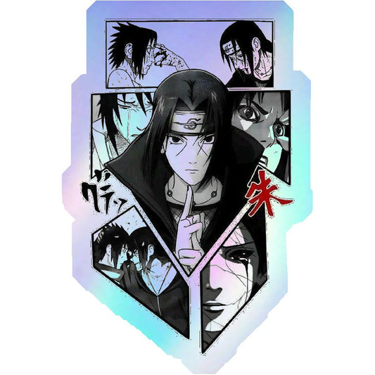 Itachi Uchiha Collage Holographic Stickers