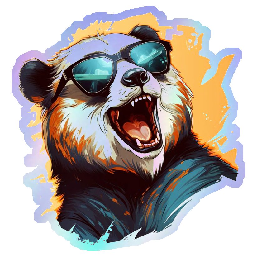 Cool Panda with Sunglasses Holographic Stickers