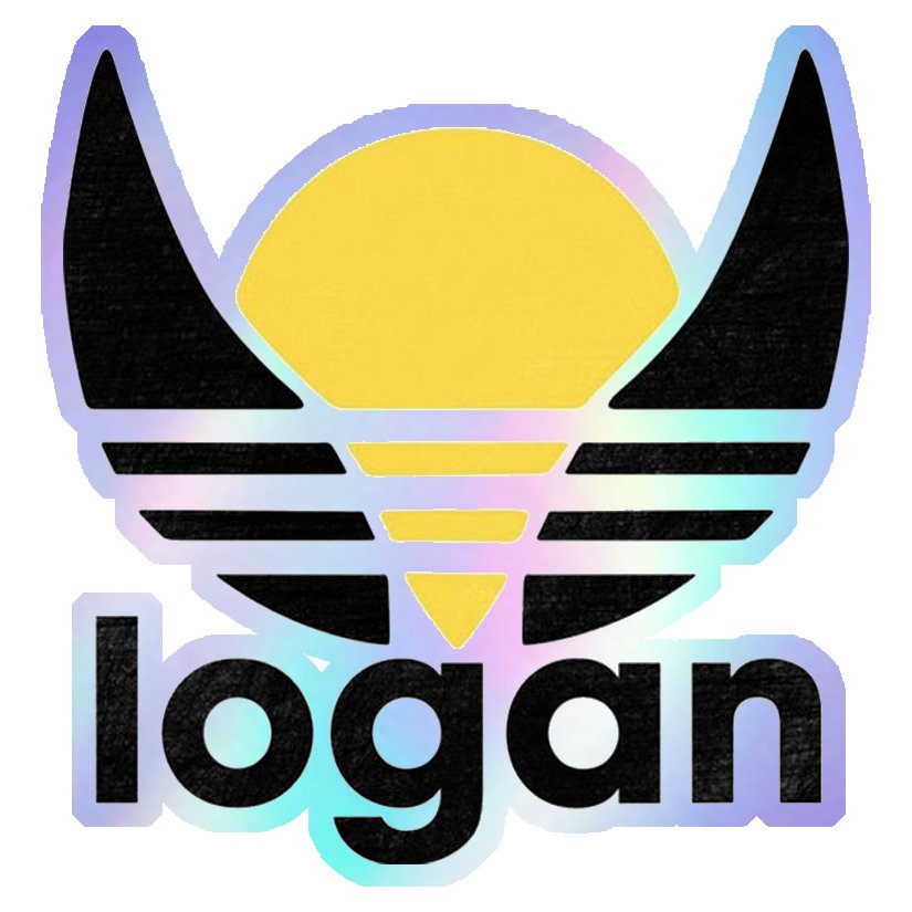 Logan Adidas Parody Holographic Stickers