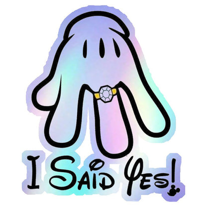 I Said Yes! Mickey Hand Holographic Stickers