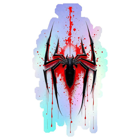 Blood Splatter Spider Holographic Stickers