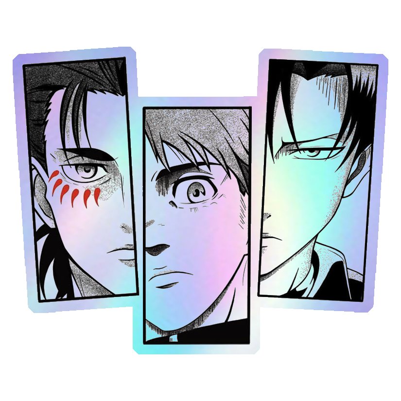 Attack on Titan Manga Panel Holographic Stickers
