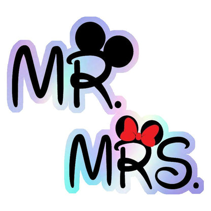 Mr. and Mrs. Mickey & Minnie Holographic Stickers