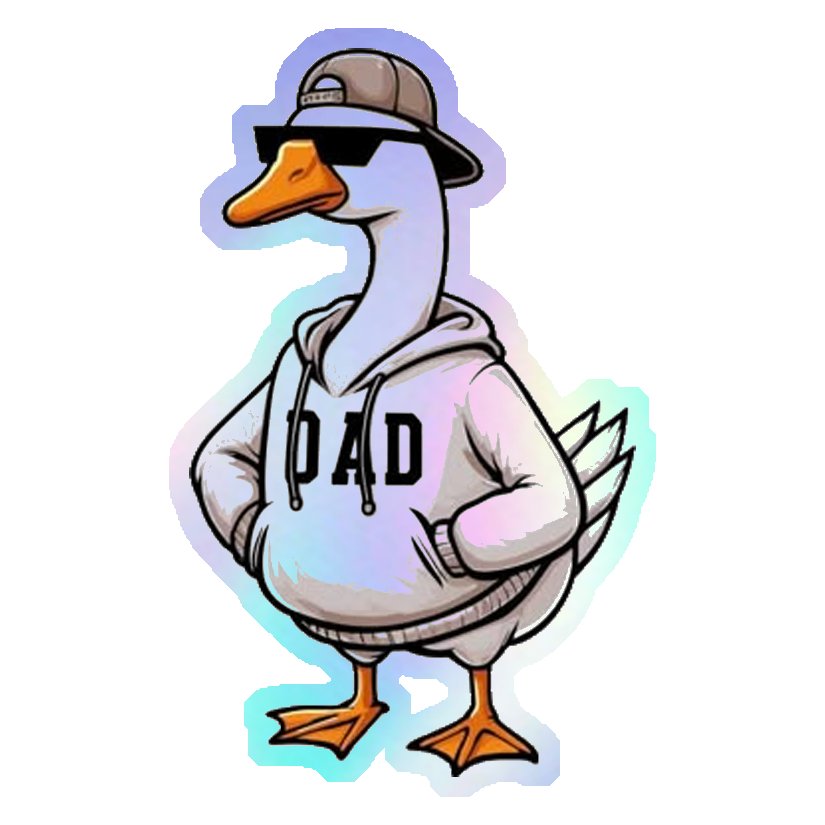 Cool Dad Goose Holographic Stickers