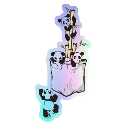 Pandas in a Pocket Holographic Stickers
