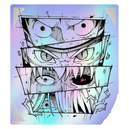 Anime Eyes Collage Holographic Stickers