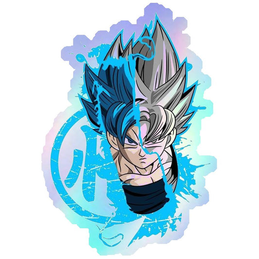 Goku Ultra Instinct Split Art Holographic Stickers